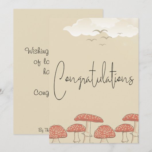 Platte paddenstoel Kaart (Voorkant / Achterkant)