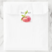 Platte peren vierkante sticker (Tas)