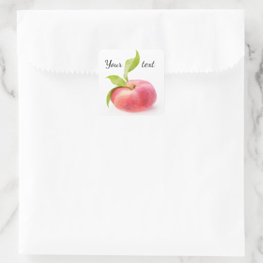 Platte peren vierkante sticker (Tas)