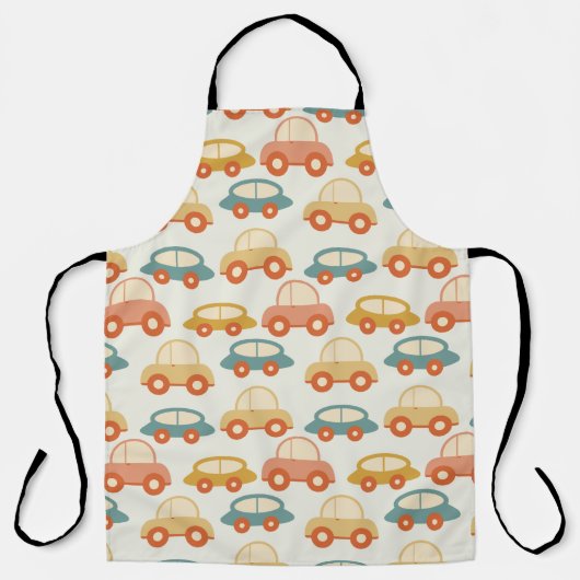 Platte retrocars schort (Voorkant)