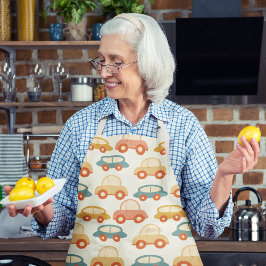 Platte retrocars schort