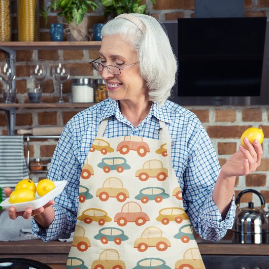 Platte retrocars schort