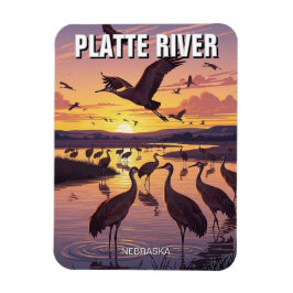 Platte River Sandhill Cranes Nebraska Travel Magneet