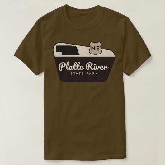 Platte River State Park Nebraska Welkomstbord T-shirt (Design voorkant)