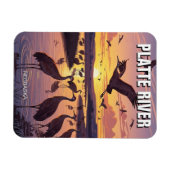 Platte River Zandheuvelkraanvogels Nebraska Reis Magneet (Horizontaal)