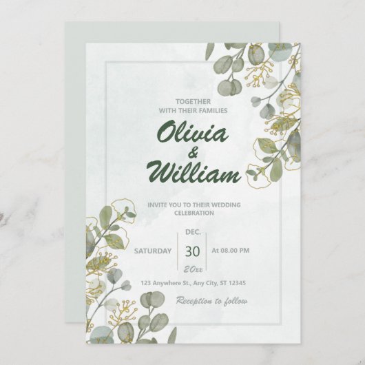 Platte Save The Date Kaart (Voorkant / Achterkant)