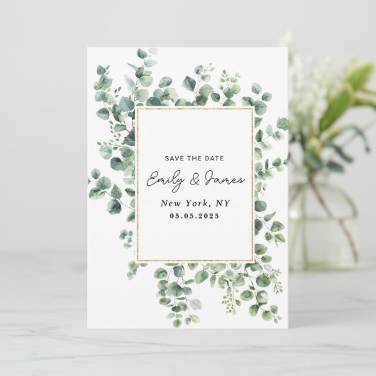 Platte Save The Date Kaart (Staand voorkant)