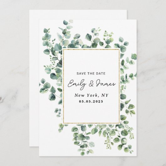 Platte Save The Date Kaart (Voorkant / Achterkant)