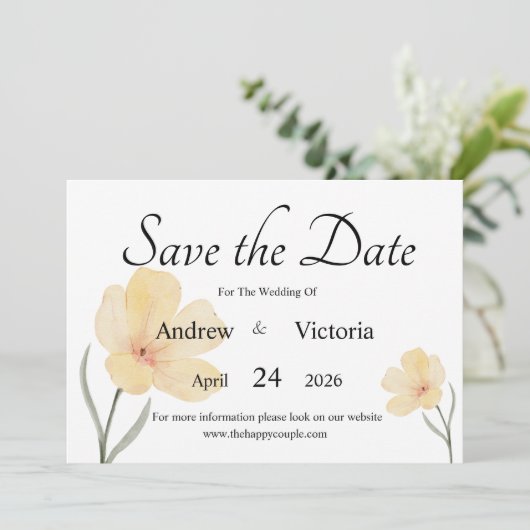 Platte Save The Date Kaart (Staand voorkant)