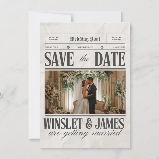 Platte Save The Date Kaart (Voorkant)