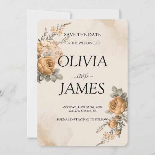 Platte Save The Date Kaart (Voorkant)