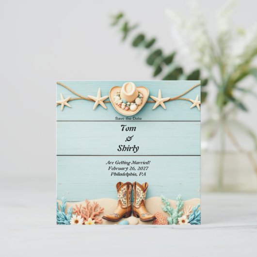 Platte Save The Date Kaart (Staand voorkant)