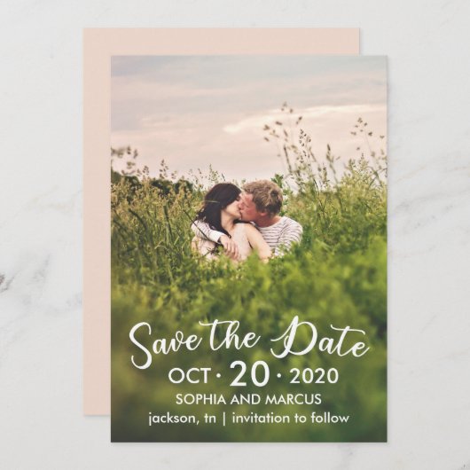 Platte Save the Date Kaart (Voorkant / Achterkant)