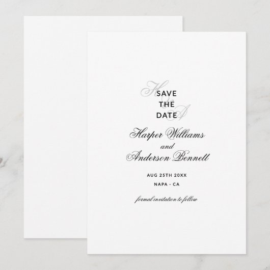 Platte Save The Date Kaart (Voorkant / Achterkant)