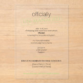 Platte Save The Date Kaart Acryl Uitnodigingen (Voorkant)