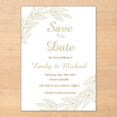 Platte Save The Date Kaart Acryl Uitnodigingen (Voorkant)