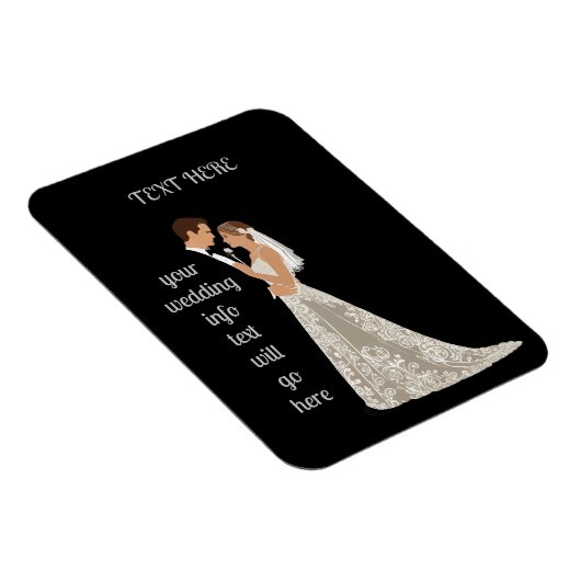 Platte Save The Date Kaart Magneet (Rechterzijde)