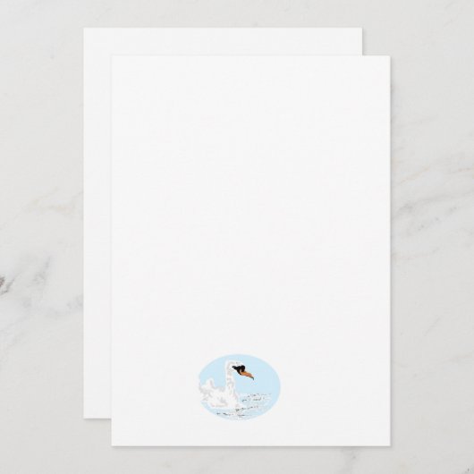 Platte Save The Date Kaart : Mooie Zwaan (Voorkant / Achterkant)