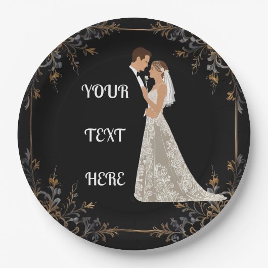 Platte Save The Date Kaart Papieren Bordje (Voorkant)