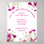 Platte Save The Date Kaart Poster (Voorkant)