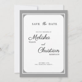 Platte Save The Date kaart voor een trouwfeest.