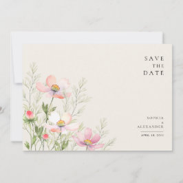 Platte Save The Date kaart voor een wilde bloemen