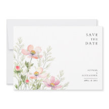Platte Save The Date kaart voor een wilde bloemen 