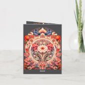 Platte Save The Date Vouwkaart Mucha Stijl Aankondiging (Achterkant)