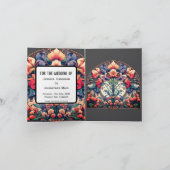 Platte Save The Date Vouwkaart Mucha Stijl Aankondiging (Binnen)