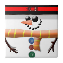 Platte sneeuwman keramische Tegels Tegeltje