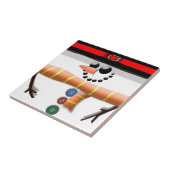 Platte sneeuwman keramische Tegels Tegeltje (Zijkant)