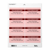 Platte tekst met Markering Licht Rood Verzendlabel (Full Sheet)