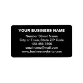 Platte tekst Zakelijk merk op zwart adreslabel Etiket (Voorkant)