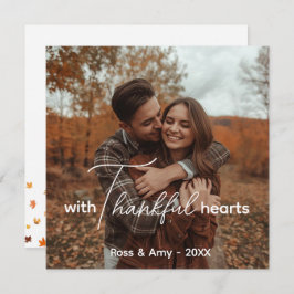 Platte Thanksgiving Kaart, Elegant belettering Cus Bedankkaart