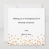 Platte Thanksgiving Kaart, Elegant belettering Cus Bedankkaart (Achterkant)