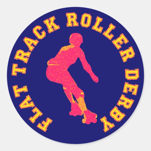 Platte track Roller Derby Ronde Sticker (Voorkant)