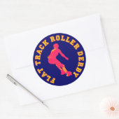 Platte track Roller Derby Ronde Sticker (Envelop)