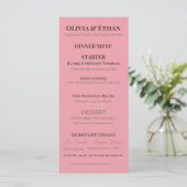 Platte Trouwmenu | Elegante Aangepaste Ontvangstka Menu (Staand voorkant)