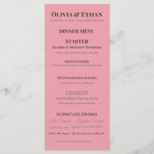 Platte Trouwmenu | Elegante Aangepaste Ontvangstka