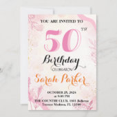 Platte uitnodiging, 50ste verjaardag kaart (Voorkant)