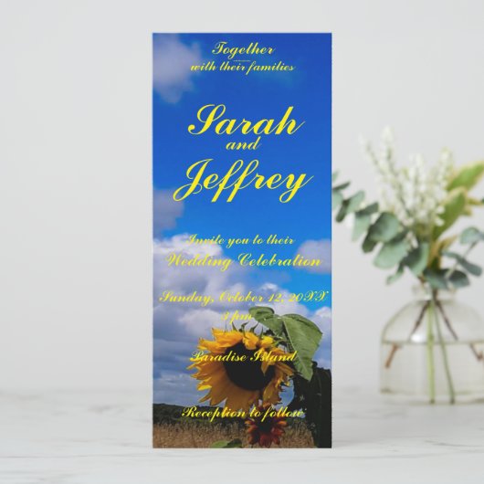 Platte uitnodiging, Afmeting: 10,2 cm x 23,5 cm, P Kaart (Staand voorkant)