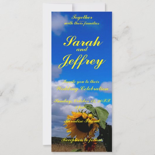 Platte uitnodiging, Afmeting: 10,2 cm x 23,5 cm, P Kaart (Voorkant)