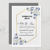 Platte uitnodiging, formaat: 12,7 x 17,8 cm, papie kaart (Voorkant / Achterkant)