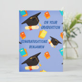 Platte uitnodiging, formaat: 12,7 x 17,8 cm, papie kaart (Staand voorkant)