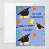 Platte uitnodiging, formaat: 12,7 x 17,8 cm, papie kaart (Voorkant / Achterkant)