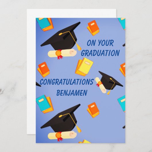 Platte uitnodiging, formaat: 12,7 x 17,8 cm, papie kaart (Voorkant / Achterkant)