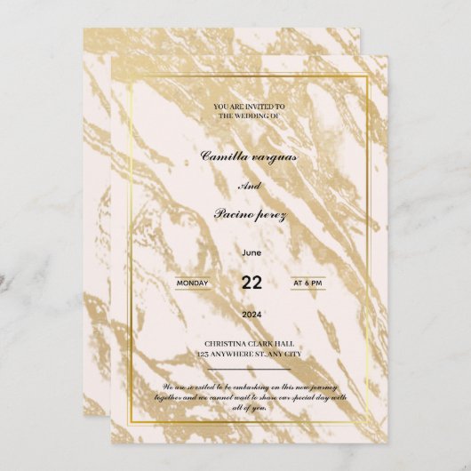 Platte uitnodiging, formaat: 13 cm x 18 cm, papier kaart (Voorkant / Achterkant)