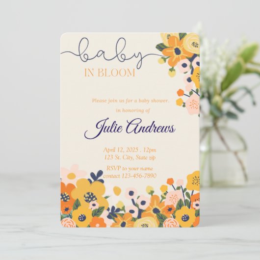 Platte uitnodiging, grootte: 5 "x 7", papier: Hand Kaart (Staand voorkant)