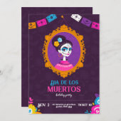 Platte uitnodiging voor de dag van de doden (Voorkant / Achterkant)