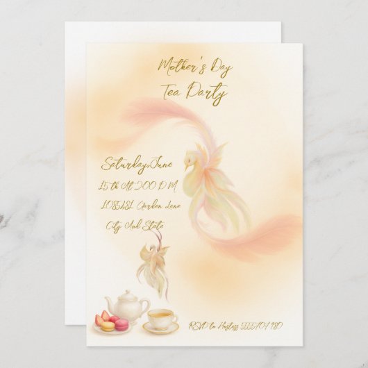 Platte uitnodiging voor een vakantie (Voorkant / Achterkant)